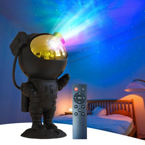 Astronaut Galaxy Projector,Galaxy Projector for Bedroom Kids, Star Projector Night Light with Timer and Remote, Kids Adults Room Decor Aesthetic, Gifts for Christmas, Birthdays.(Black Gold)