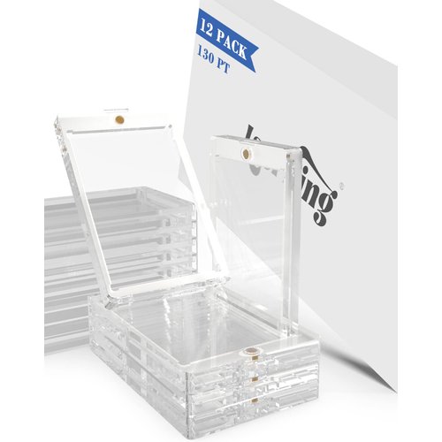 Lzerking Magnetic Card Holders 12 Pack, 130PT One Touch Card Holder for Trading Card, Baseball Card, Sports Card