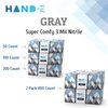 Hand-E Touch Grey Disposable Nitrile Gloves Medium 50 Count, Powder and Latex Free Medical Gloves, Exam Surgical Gloves, Food Safe Cooking Gloves - Textured Fingertips