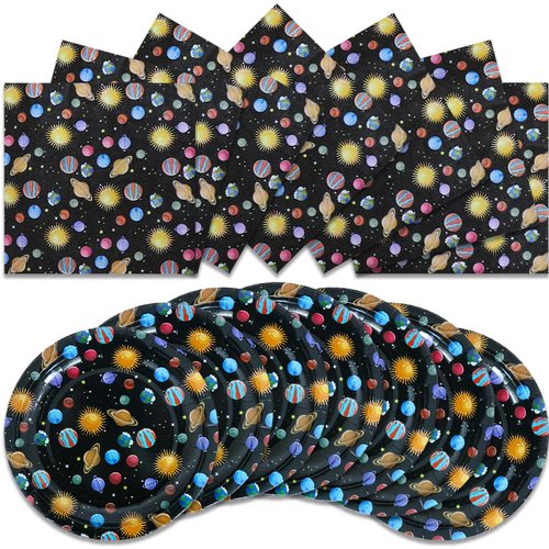 40Pcs Space Birthday Party Supplies-Party Decorations Tableware For Kids, Plate, Napkin Party Decorations Dinnerware