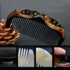 SUPVOX Natural Ox Horn Hair Comb Anti Static Massage Comb Wide Tooth Hair Brush Comb for Salon Hairdressing Styling (Black)