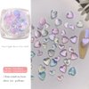 2 Jars Heart Nail Art Charms, Mixed Size Crystal Jewelry 3D Shiny Aurora Love Hearts Nails Gems Rhinestones for Women Valentine's Day Acrylic Nail Decoration Supplies, Craft DIY Accessories