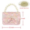 ELEMIRSA Girl Handbag Purse for Little Girls Kids Pretend Play Dress Up Necklace Hair Accessories Jewelry Set, Light Pink