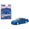 1:64 Scale Diecast Model Car Compatible with Nissan Silvia (S13) Vertex Toyo Tires Blue Metallic Global64 Series Limited Edition by Tarmac T64G-025-BL
