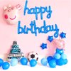 BEISHIDA Blue Happy Birthday Balloons Banner 16 Inch Mylar Foil Birthday Letters Balloons for Kids Adults Ocean Theme Party Decorations Supplies