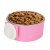 Crate Dog Bowl Removable Stainless Steel Water Food Feeder Bowls Cage Coop Cup for Cat Puppy Bird Pets