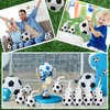 12 Set Soccer Ball Cups with Straws and Lids, 10 oz Plastic Reusable Soccer Cups Bulk for Kids Birthday Theme Party Supplies