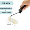 Bates- Paint Rollers, 4 inch Paint Roller with 10 Covers, Small Paint Roller, Paint Rollers for Painting Walls, Mini Rollers for Painting, Paint Roller Small, Paint Roller Frame, Wall Painting Tool