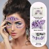 Eye Body Face Gems Rhinestone Temporary Tattoo Sticker Face Body Tattoos Party Makeup Self Adhesive Crystal Makeup Diamonds Holiday Festival Party Supplies 2pcs (Purple)