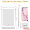 DenCert Rechargeable Travel Makeup Mirror 72 LED Lighted Makeup Mirror Travel Mirror Compact Slim LED Vanity Mirror with Lights Lighted Makeup Mirror with 3 Lighting Modes Dimmable Touch Screen (W1)