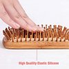 JewelryWe Natural Bamboo Paddle Hair Brush-Detangling Scalp Massage Hair Comb for All Hair Types