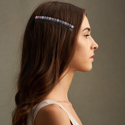 12PCS Hair Comb Clips Sparkly Rhinestone Hair Side Combs 20 Teeth Vintage Flower Hair Clip French Style Hairclips Hair Accessoires for Women and Girls with 6 Colors