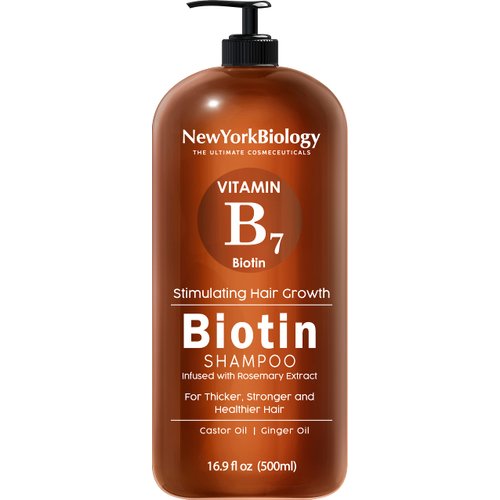 New York Biology Biotin Shampoo for Hair Growth and Thinning Hair – Thickening Formula for Hair Loss Treatment – For Men & Women – Anti Dandruff - 16.9 fl Oz