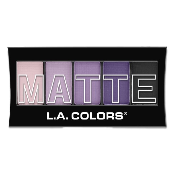 L.A. COLORS 5 Color Matte Eyeshadow Palette, Purple Cashmere CEM473