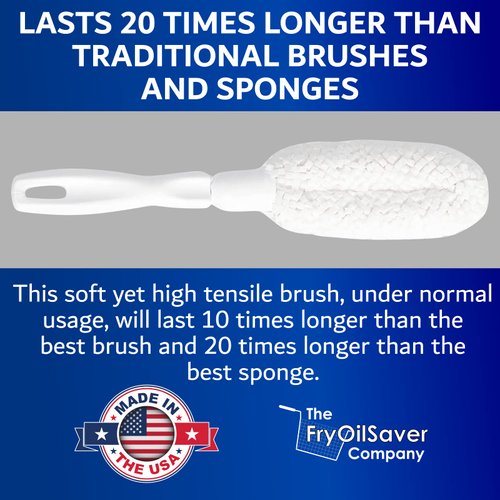 FryOilSaver Co, B61C Flute and Stemware Wine Glass Cleaning Brush, Non Scratch Foam Bristle Brush for Cleaning Crystal Glasses