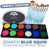 Blue Squid PRO Face Paint - Professional Water Based Single Cake Facepaint & Body Paints - SFX Makeup, Kids Adults Face Painting for Costume, Halloween, Cosplay - Classic Black 90g / 3oz