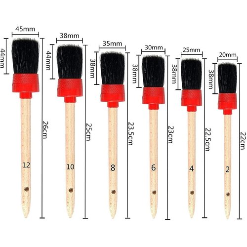 Nurkul 11 Pieces Auto Detailing Brush Set for Cleaning Interior, Exterior, Leather, Including 6 pcs Car Detailing Brushes, 3 pcs Wire Brush and 2 pcs Automotive Air Conditioner Brush