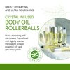 Honeybee Gardens Crystal Infused Body Oil Rollerball, Clear Quartz, Organic, Moisturizing, Non-Greasy, for All Skin Types, 2 Fl Oz