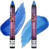 MEICOLY 2pcs Blue Eyeshadow Stick,Blue Eyeshadow for Halloween Corpse Bride Avatar Sally Makeup,Metallic Shimmer Crayon,Waterproof Shiny Blue Rotating Single Eye shadow Pencil Blue Eyeliner Stick
