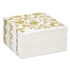 BLUE PANDA 100-Pack Decorative Floral Paper Napkins - Disposable White and Gold Napkins for Wedding Reception, Birthday, Anniversary Party Supplies (6.5x6.5 Inches)