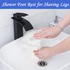 YVPSI Shower Foot Rest for Shaving Legs, No Drilling Suction Cup Bathroom Pedal Bathroom Shaving Leg Aid Foot Rest Shaving Shower White Shower Stool for Inside Shower