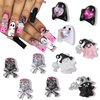 10Pcs Halloween Nail Charms Metal Skull Ghost with Heart Nail Gems Design Funny Halloween Nail Rhinestones for Acrylic Nails Cute Ghost Nail Jewelry for Women Girls DIY Halloween Nail Accessories