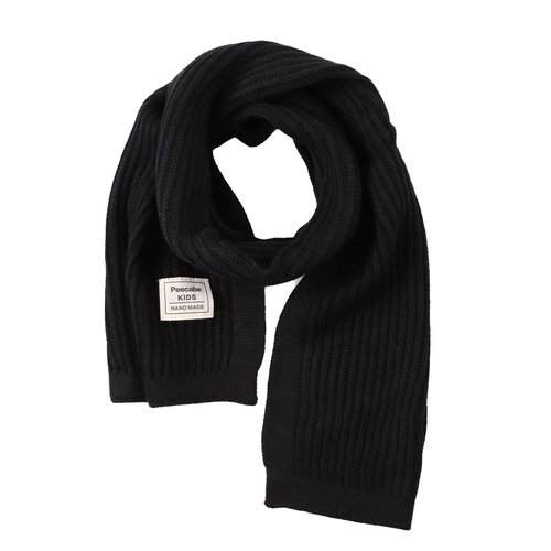 Peecabe Kids Scarf Soft Warm Knit Neck Warmer Winter Classic Scarf for Boys Girls (Black)