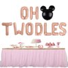 Geloar Oh Twodles Balloons Banner, Oh Twodles 2nd Birthday Party Decorations for Themed of Minnie Micky Mouse for Girl Boy Oh Twodles Birthday Party Supplies Decorations Set Of 12PCS Kit (Rose Gold)