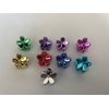 Generic Micro mini extra tiny metalic colored flower acrylic hair claw clip (Clip quantity: 2 Clips, Primary color: Gold)