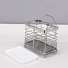 LUANT Stainless Steel Hanging 2 Compartments Mesh Utensil Drying Rack/Chopsticks/Spoon/Fork/Knife Drain Basket/Tableware Dinner Service Holder/Cutlery Organizer Caddy/Flatware Storage Drainer,Square