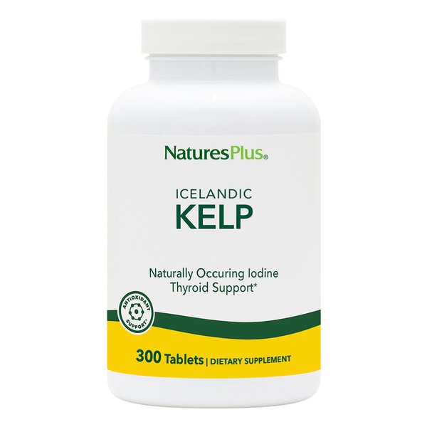 NaturesPlus IcelAndic Kelp - 150 mcg Iodine; 150 mg Kelp- 300 Vegetarian Tablets - Natural Iodine Supplement - Gluten-Free - 300 Servings