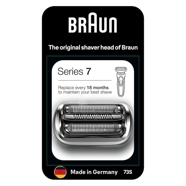 Braun Series 7 Electric Shaver Replacement Head, Easily Attach Your Shaver Head, Compatible with New Generation Series 7 Shavers, 73S, Silver