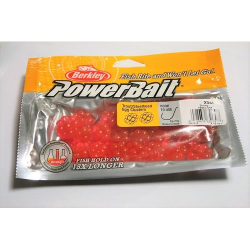 Berkley PowerBait Trout/Steelhead Egg Clusters Fishing Bait, Shrimp, Irresistible Scent & Flavor, Natural Presentation, Ideal for Trout, Steelhead, Salmon and More