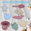 LAT 8Pcs Silicone Beach Toys-Summer Kids Beach Set with Silicone Bucket, Shovel, 6 Sand Molds | Outdoor Playset for Toddlers, Kids(Pink)