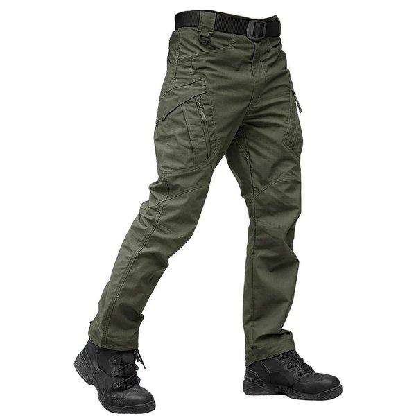 TACVASEN Construction Pants for Men 9 Pockets Cargo Work Pants for Men Stretch Tactical Pants Water Resistant Quick Dry Hiking Pants Lightweight Cycling ArmyGreen 40