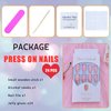 Almond Press on Nails Medium - Orange and Pink White Mingle French Tip Fake Nails Press ons, Golden Line Design Glue on Nails Light Pink Full Cover Glossy Acrylic Nails for Women 24 Pcs