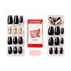 KISS imPRESS Limited Edition Holiday Press-On Manicure with PureFit Technology, Medium Length, Coffin Shaped, Black Press-On Nails, Style 'Naughty or Nice’