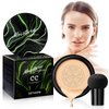 Mushroom Head Air Cushion CC Cream Strong Concealer, Moisturizing BB Cream Makeup Base Primer Even Skin Tone for All Skin Types, Face Makeup Cushion Foundation Long Lasting (Buff Beige)