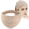 IMMER LIEBEN 3 Pcs Wide Lace Headbands Elastic Head Wrap Stretch Hair Accessories Makeup Headband Elegant Hair Band for Lady Women Girls 3 Colors （Black, Beige, Brown）