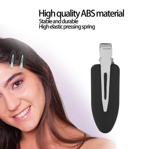 4 Pcs No Crease Hair Clips,Makeup Hair Clips,No Bend Hair Clips for Women Girls,Duck Billed Thin Thick Hair Clips,Hairstyle Clips for Daily Dress Up,Party,Cosplay(black)