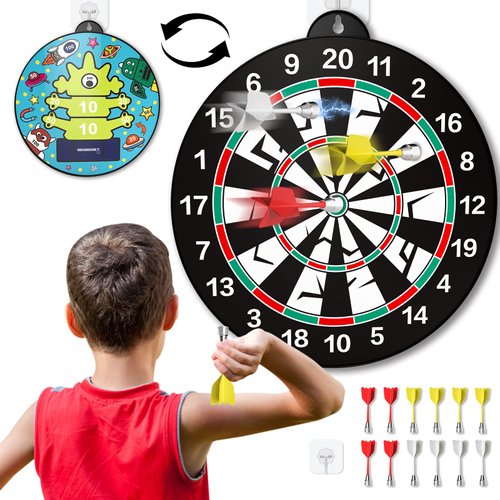 Bennol 14 PCS Double-Sided Magnetic Dart Board Toys for Kids Boys, Kids Dart Board Toys Gifts for 3 4 5 6 7 8 9 10 11 12 Year Old Boys Kids, Indoor & Sport Outdoor Party Play Game Toys Birthday Gifts