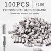 BQAN Sanding Bands for Nail Drills, 100pcs Small Bands 180 Fine Grit Nail File Sanding Bands with 2pcs Upgrade 3.1mm Mandrel Drill Bits for Acrylic Nails Gel Manicure