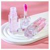 Color Changing Lip Oil,Clear to Pink Magic Big Brush Color Changing Hydrating Lip Glow Oil,Long Lasting Nourishing Non-sticky Lip Oil Tinted for Lip Care and Dry Lips (Pink+Transparent)