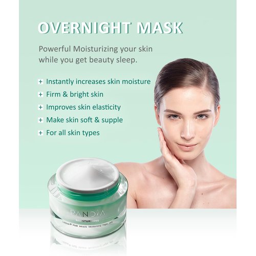 PANDIA Face gel mask Lipidure Moisturizing Overnight Gel Mask Hydrating, Rosa Flower Water Overnight Water Sleeping Mask gel cream 1.7 Fl OZ, White