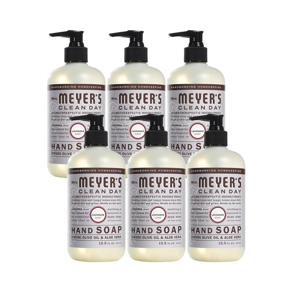 Meyers Lavender Liquid Hand Soap, 12.5 Oz, (Pack of 6)