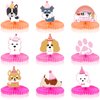 9 Pcs Dog Themed Party Decorations Pink Dog Honeycomb Centerpieces Dog Party Favors Dog Themed Birthday Party Supplies Puppy Party Decorations Pets Table Decorations for Dog Theme Birthday Party