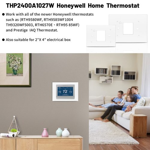 Thermostat Wall Plate Compatible with THP2400A1027W Honeywell Home Thermostat Coverplate Assembly Wall Mount Plate -White
