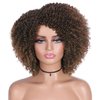 WIGER 6 inches Short Kinky Curly Wigs Ombre Brown Side Part Twist Out Wigs Afro Curly Wigs for Black Women Synthetic Wigs for Women Daily Use(1B/30)