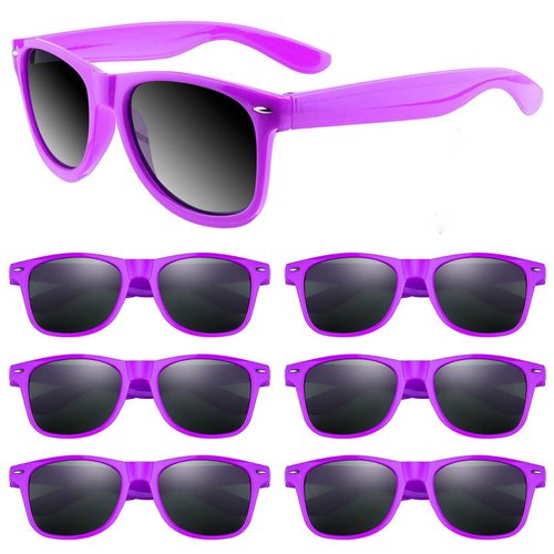 ASTARON Neon Sunglasses Bulk,12 Pack Sunglasses Party Favors for Summer Beach Wedding Party, Birthday Party Supplies Goody Bag Favors (Purple)