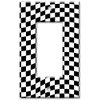 Art Plates - Single Gang Rocker OVERSIZE Switch Plate - OVER SIZE Decorative Metal Wall Plate - Checkered Flag - (Made in USA)